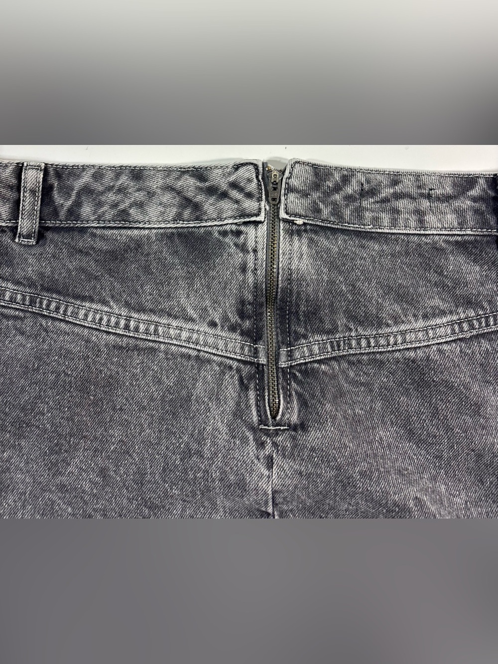 Pretty Little Things Plus Curved Hem Denim Mini Skirt Cotton Womens Size 12 - Picture 16 of 16